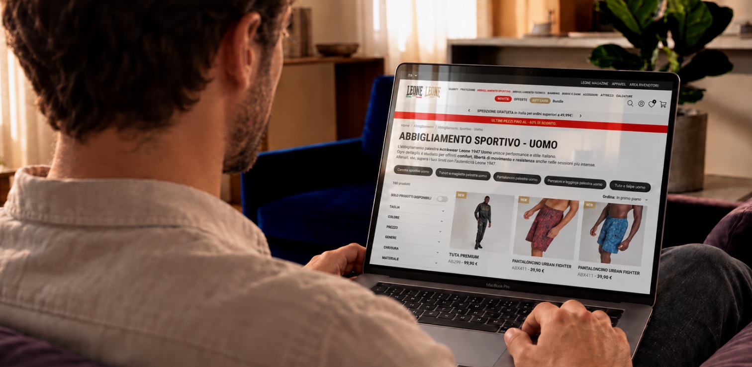 Piattaforma e-commerce HNRG su laptop